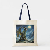 Fantasy Süßer Mythischer Widderdrache Tragetasche (Rückseite)
