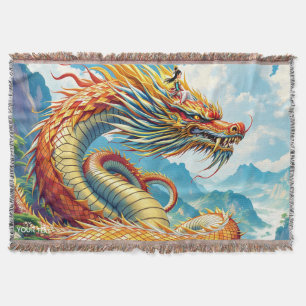 Fantasy Süßer Oranger Drache Berge Decke