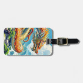 Fantasy Süßer Oranger Drache Berge Gepäckanhänger (Vorderseite horizontal)