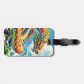Fantasy Süßer Oranger Drache Berge Gepäckanhänger (Rückseite horizontal)