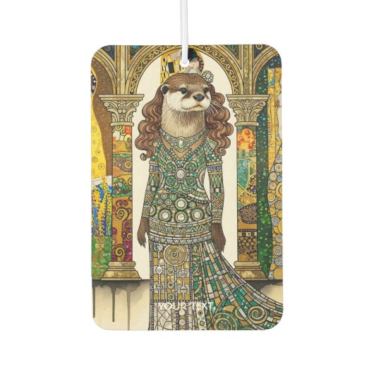 Fantasy Süßer Otter Art Deco Autolufterfrischer (Vorderseite)