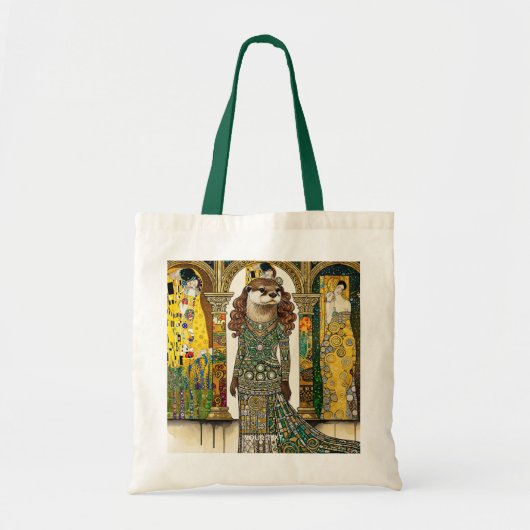 Fantasy Süßer Otter Art Deco Tragetasche (Vorne)
