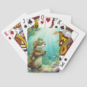 Fantasy Süßer Otter Steampunk-Anzug Spielkarten