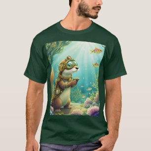 Fantasy Süßer Otter Steampunk-Anzug T-Shirt