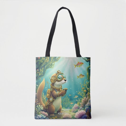 Fantasy Süßer Otter Steampunk-Anzug Tasche (Vorderseite)