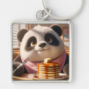 Fantasy Süßer Panda, der Pfannkuchen isst Schlüsselanhänger
