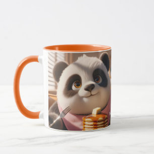 Fantasy Süßer Panda, der Pfannkuchen isst Tasse