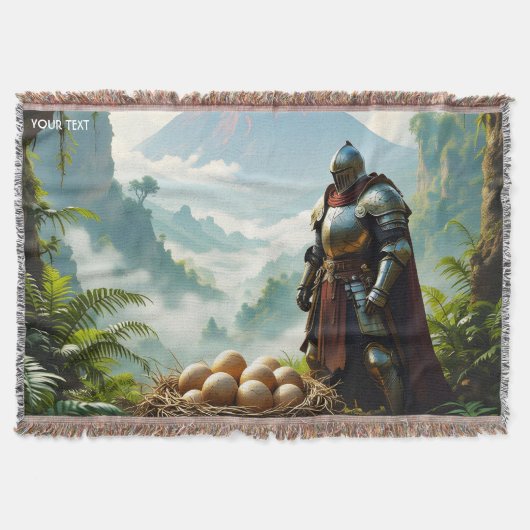 Fantasy Süßer Ritter bewacht Eier Decke (Vorderseite)
