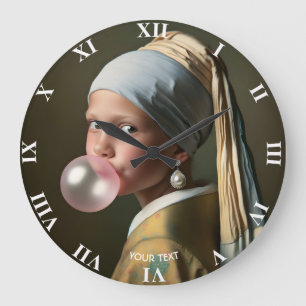 Fantasy Süßer Rosa Kaugummi Große Wanduhr