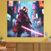 Fantasy Süßer Samurai Roter Panda Leinwanddruck (Insitu (Wohnzimmer))