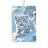 Fantasy Süßer Schneebaby Leopard Autolufterfrischer (Rückseite)