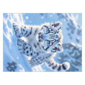 Fantasy Süßer Schneebaby Leopard Tischdecke (Vorderseite (Horizontal))