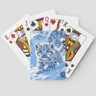 Fantasy Süßer Schneeleopard Baby Spielkarten