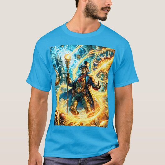 Fantasy Süßer Steampunk-Zeitzauberer T-Shirt (Vorderseite)