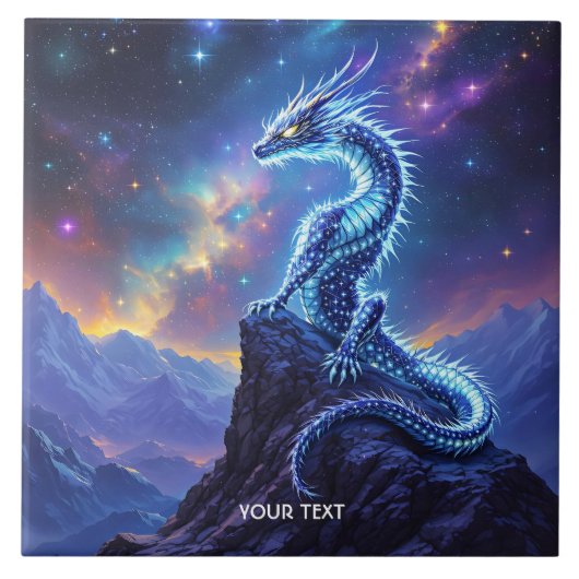 Fantasy Süßer Sternenlicht-Drachenhimmel Fliese (Vorderseite)