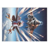 Fantasy süßer Truthahn-Kampfjet Tischdecke (Vorderseite (Horizontal))