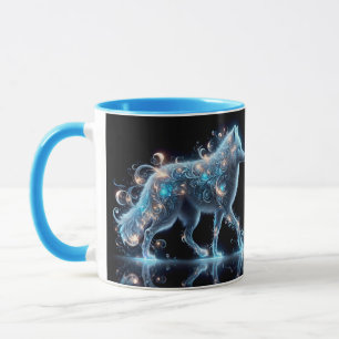 Fantasy Süßer Wolf Blaue Reflexion Tasse