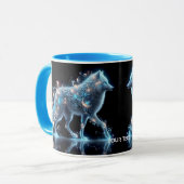 Fantasy Süßer Wolf Blaue Reflexion Tasse (Vorderseite Links)