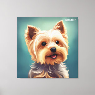 Fantasy Süßer Yorkshire Terrier, Vintage Fantasy Leinwanddruck