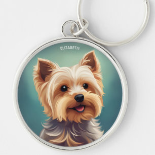 Fantasy Süßer Yorkshire Terrier, Vintage Fantasy Schlüsselanhänger