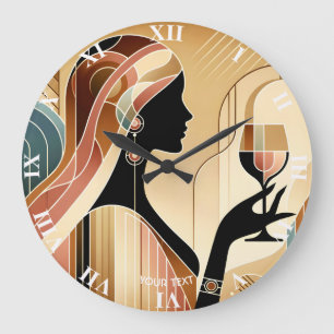 Fantasy Süßes Auffallendes Frauenprofil Große Wanduhr
