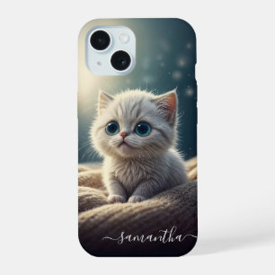 Fantasy Süßes Baby Kätzchen Katzenliebhaber Person iPhone 15 Hülle