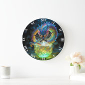 Fantasy Süßes Grünes Drachen-Ei Große Wanduhr (Zuhause)