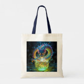 Fantasy süßes grünes Drachenei Tragetasche (Rückseite)