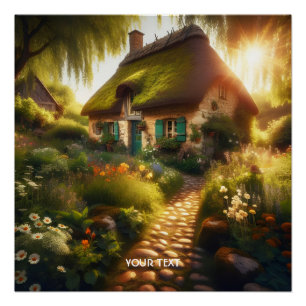 Fantasy Süßes Idylle Landhaus Poster
