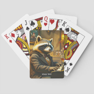 Fantasy Süßes Klavier Waschbär Spielend Spielkarten