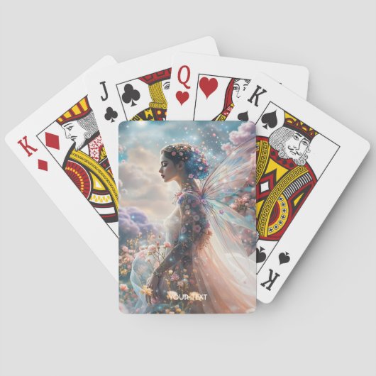Fantasy Süßes Mädchen Gartenblumen Spielkarten (Rückseite)