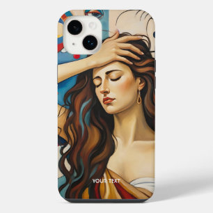 Fantasy süßes Mädchen im kubistischen Stil iPhone 14 Plus Hülle