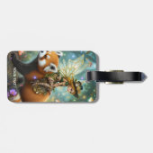 Fantasy süßes Mädchen reitet auf einem Panda Gepäckanhänger (Rückseite horizontal)