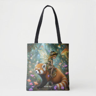 Fantasy süßes Mädchen reitet auf einem Panda Tasche
