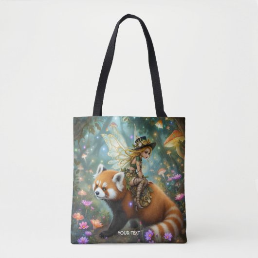 Fantasy süßes Mädchen reitet auf einem Panda Tasche (Vorderseite)