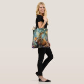 Fantasy süßes Mädchen reitet auf einem Panda Tasche (Am Model)