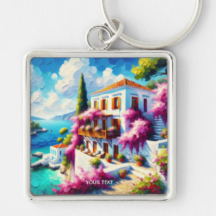 Fantasy süßes Meer-Villa-Haus Schlüsselanhänger