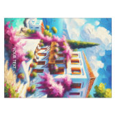 Fantasy süßes Meer-Villa-Haus Tischdecke (Vorderseite (Horizontal))