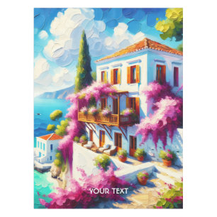 Fantasy süßes Meer-Villa-Haus Tischdecke