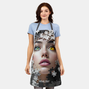 Fantasy süßes Puzzle Mädchen Gesicht Schürze