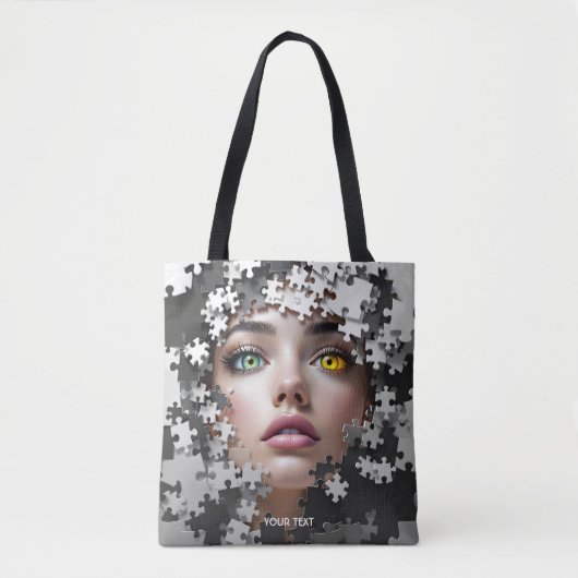 Fantasy süßes Puzzle Mädchen Gesicht  Tasche (Vorderseite)