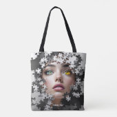 Fantasy süßes Puzzle Mädchen Gesicht  Tasche (Rückseite)