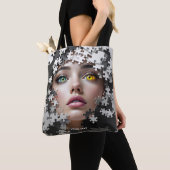 Fantasy süßes Puzzle Mädchen Gesicht  Tasche (Von Nahem)