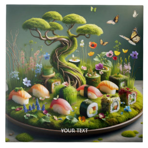 Fantasy Süßes Sushi Japanische Landschaft Fliese