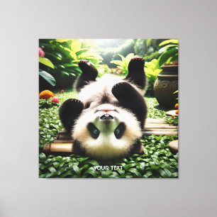 Fantasy süßes verspielt Baby-Panda Leinwanddruck