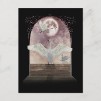 Fantasy Swan Postcard Kunst Postkarte
