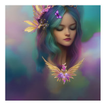 Fantasy Sweet Fairy Girl lila Aquamarines Rosa Flü