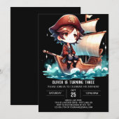 Fantasy Sweet Pirate Birthday Einladung (Vorne/Hinten)