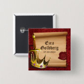 Fantasy Sword Crown Mittelalterlicher Ritter Bar M Button (Vorne & Hinten)