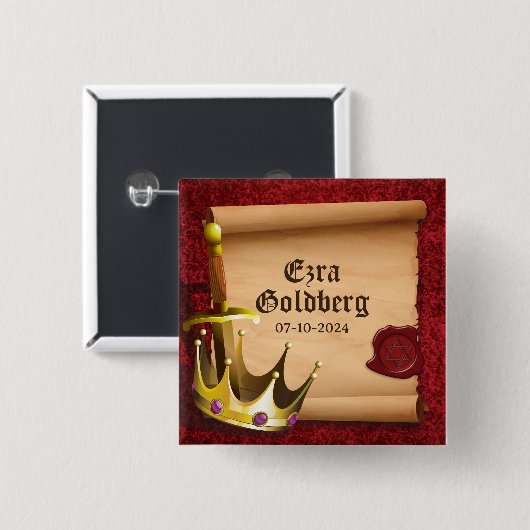 Fantasy Sword Crown Mittelalterlicher Ritter Bar M Button (Vorne & Hinten)